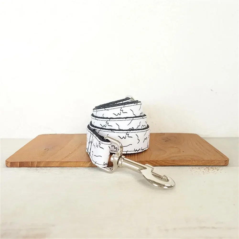 Collar de perro personalizado con grabado gratuito, correa para mascotas a juego, hebilla de contactos personalizados, Collar para mascotas de líneas negras - imagen 3