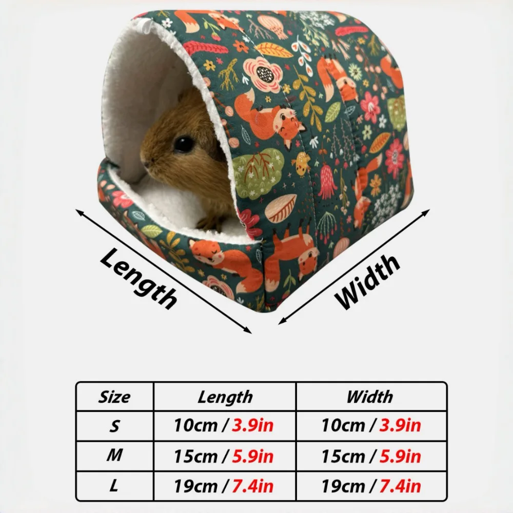 Cama para dormir con estampado cálido para otoño e invierno, nido Triangular para mascota, pájaro, loro, conejo, ardilla, conejillo de indias, jaula colgante para hámster - imagen 2