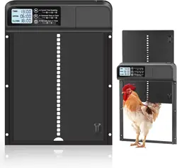 Puerta automática para gallinero con temporizador antipellizco