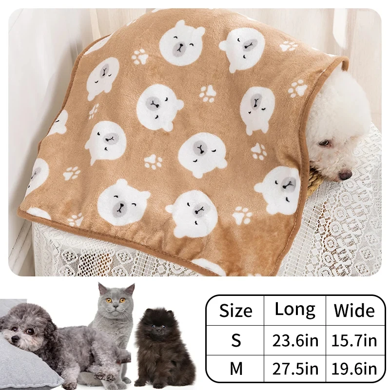 Manta para mascotas, manta fina de felpa para dormir para perros y gatos, manta cálida y transpirable para gatos, suministros para perros, traje para invierno - imagen 2