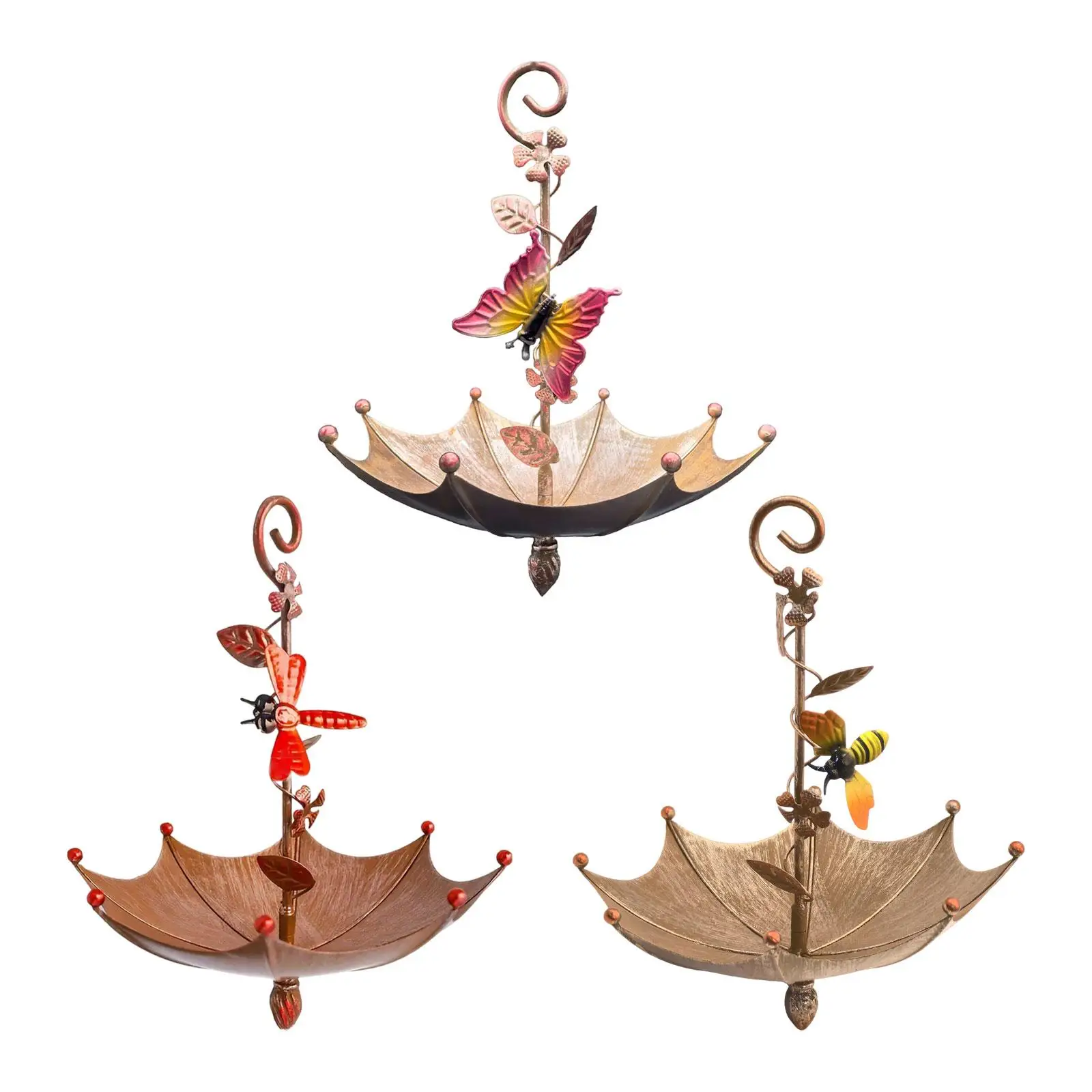 Comedero para pájaros para colgar en el exterior, bandeja receptora de semillas de pájaros, estación de alimentación, plataforma con forma de paraguas, alimentador para patio y balcón - imagen 2