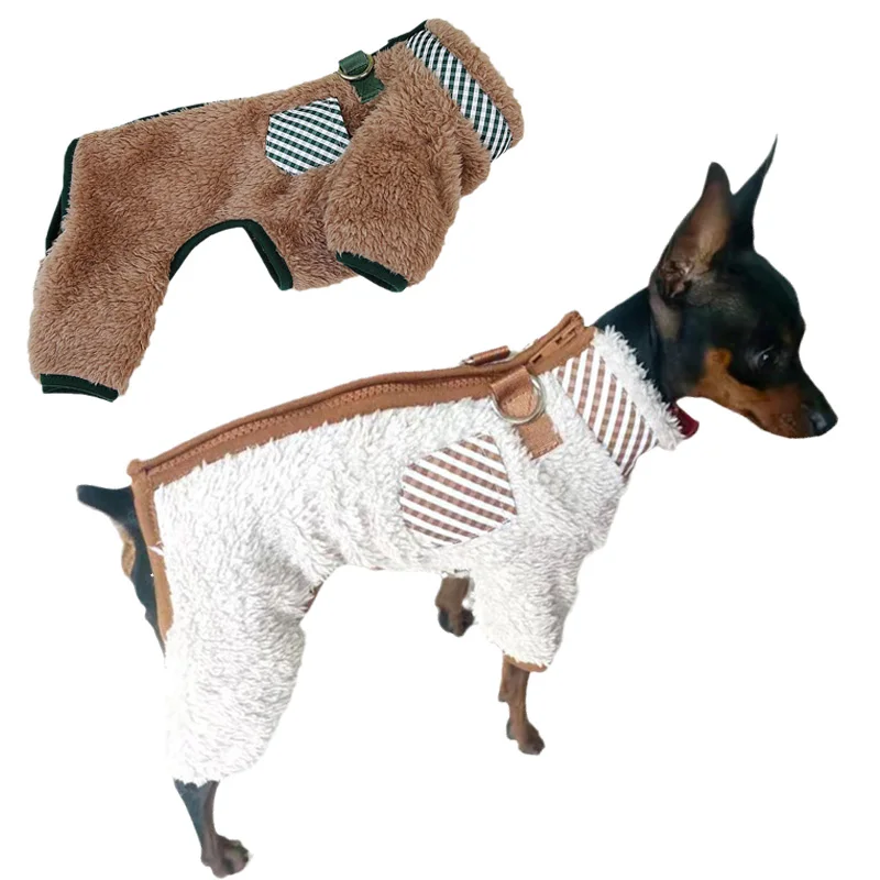 Mono remolcable para mascotas con hebilla, traje cálido de invierno para cachorros, ropa para perros pequeños, monos Yorkshire Shih Tzu, ropa para mascotas