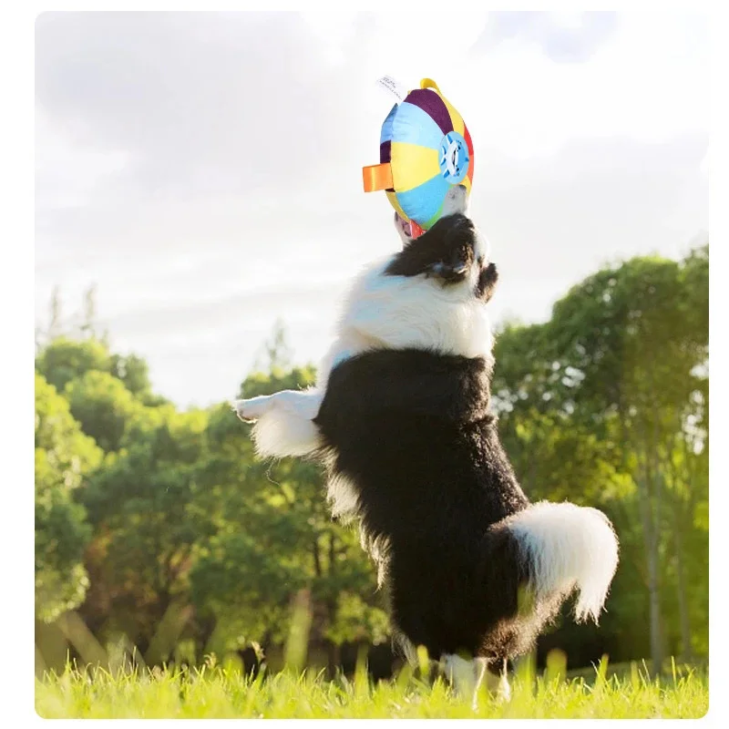 Pelota interactiva de juguete con pestañas de agarre para morder perro, pelotas para masticar, accesorios para mascotas, adiestramiento al aire libre para cachorros, suministros de fútbol para mascotas de 16cm - imagen 4