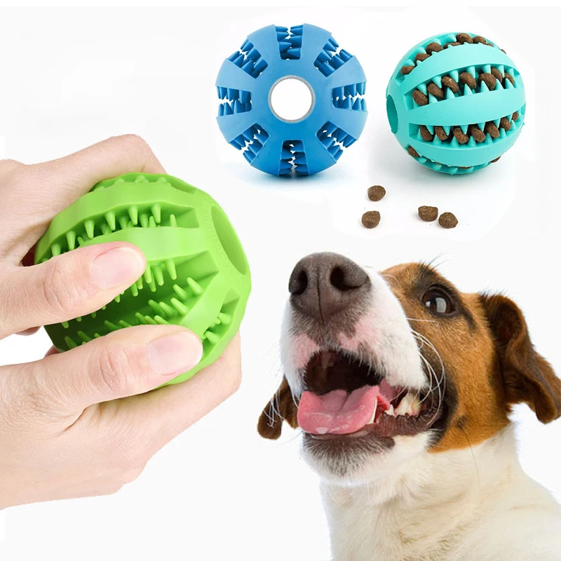 Juguetes de silicona para perros, pelota de goma elástica con fugas, bolas interactivas divertidas para Limpieza de dientes de mascotas, juguetes para masticar resistentes a las mordeduras