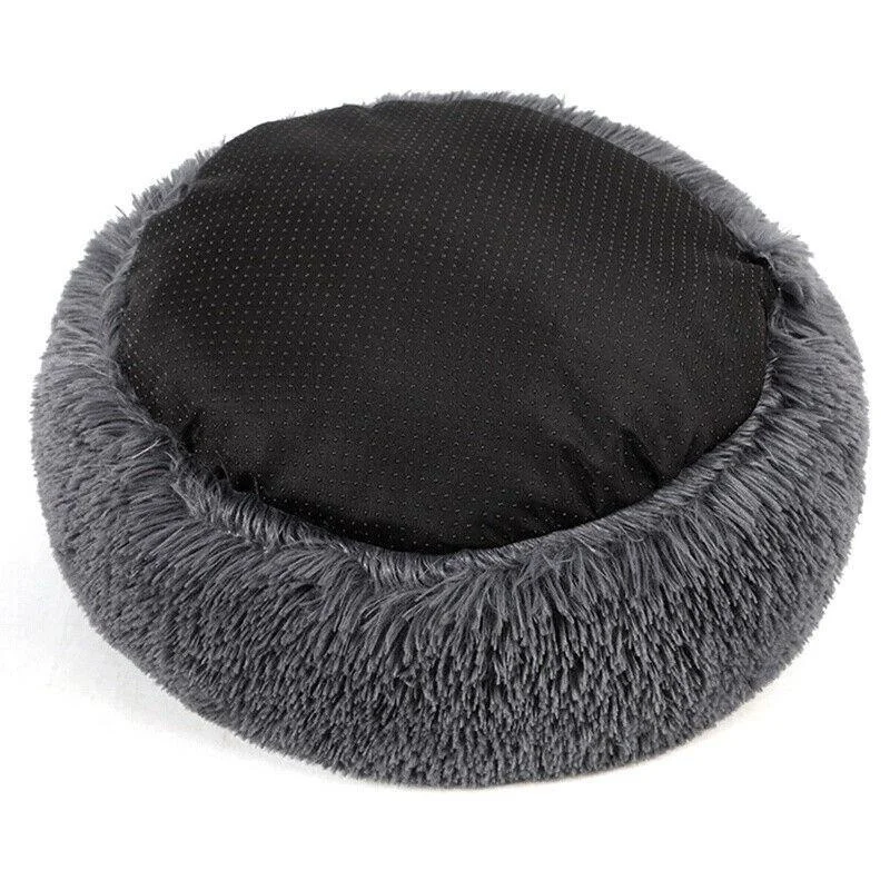 Cama redonda XXL de felpa con forma de donut para mascotas, cálida para invierno para perros y gatos grandes, alfombra suave y tranquilizadora para sofá para animales pequeños a medianos - imagen 4