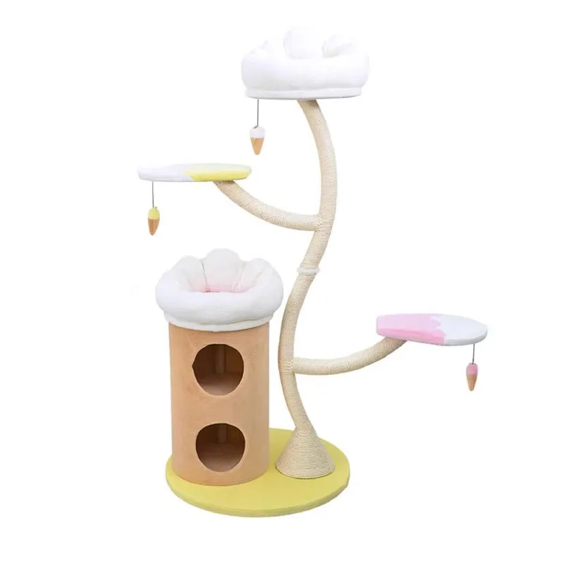 Poste rascador para gatos, casa de varios niveles, productos de rebote para mascotas, patio de juegos, juguetes, accesorios, muebles para gatos, suministros de entrenamiento