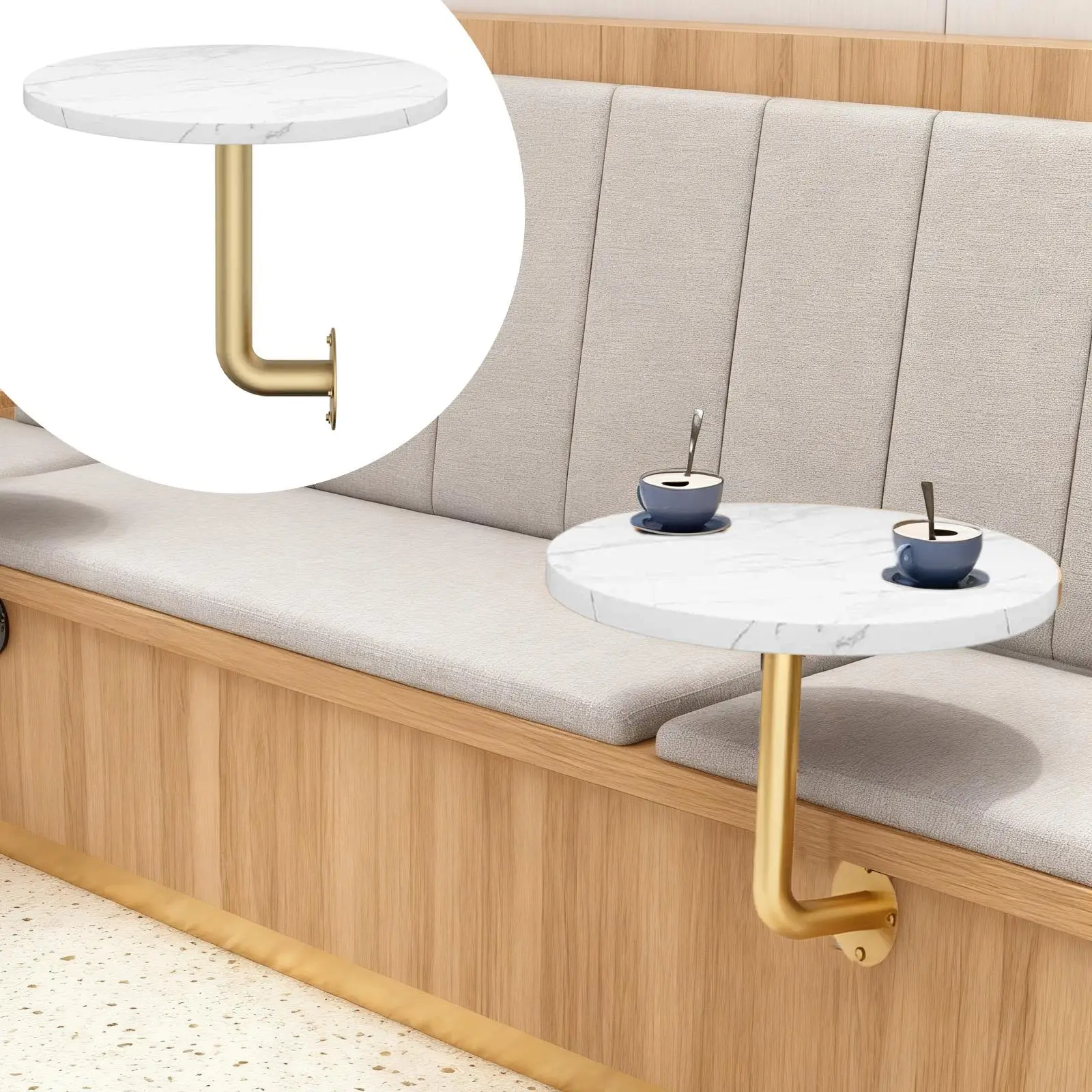 Mesa auxiliar redonda montada en la pared, mesita de noche nórdica sencilla, mesa auxiliar con Base de hierro para cócteles, sala de estudio, dormitorio, oficina