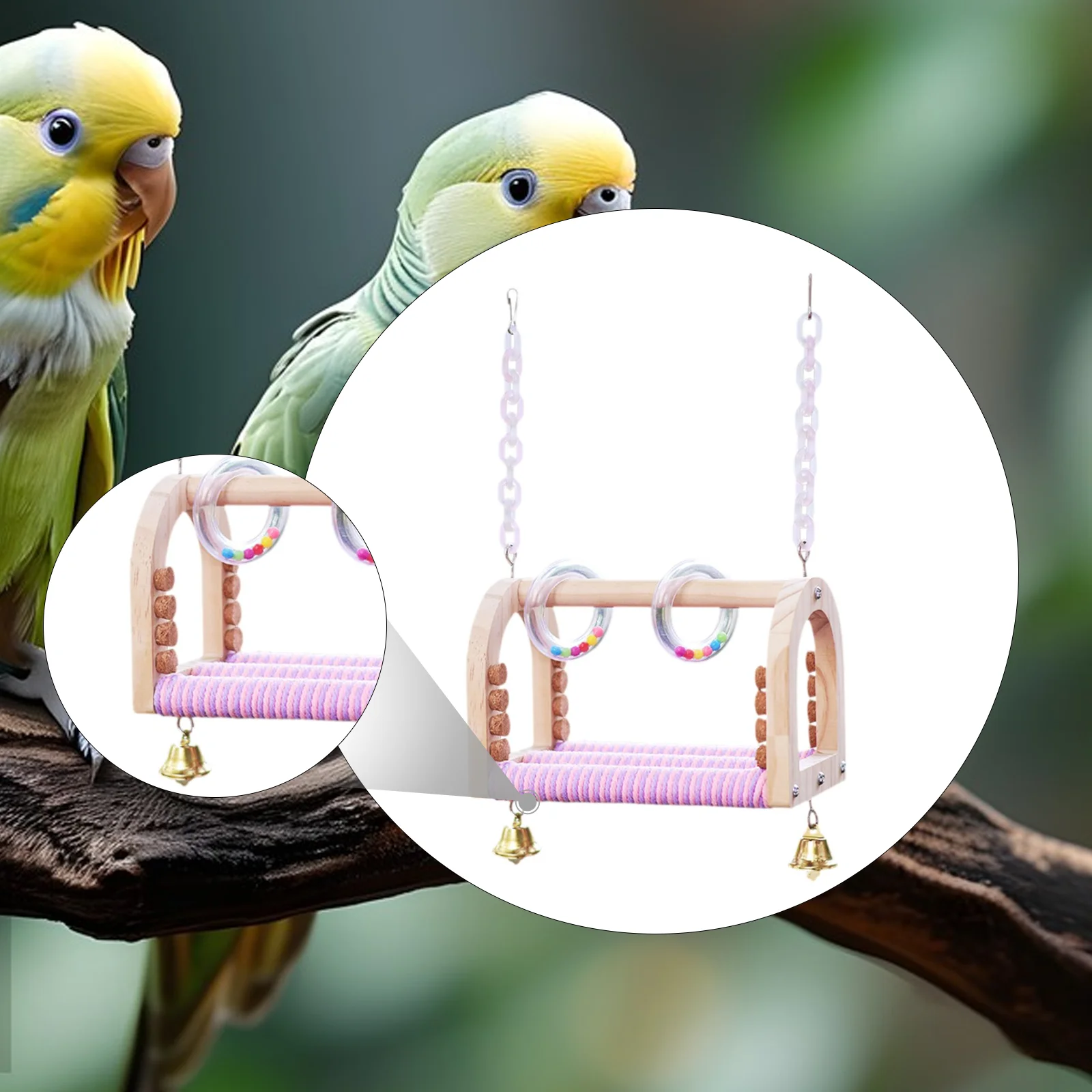Bird Parrot Swing Toys Standing Chewing Toy for Parrots Lovebirds Budgerigar
