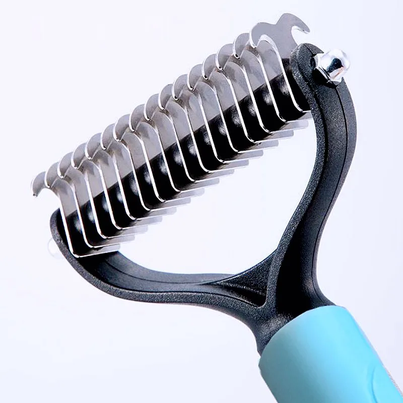 Peine para perros, cuchillo, cepillo para perros, removedor de pelo para mascotas, peines de acero inoxidable para perros, limpieza de nudos, masaje, cepillo para gatos, peine, suministros para mascotas - imagen 5