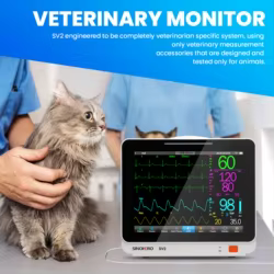 Monitor veterinario SV2 pantalla LCD táctil de 5,5 "ECG RESP SpO2 PR NIBP Monitor de señales vitales multiparamómetros para animales de compañía