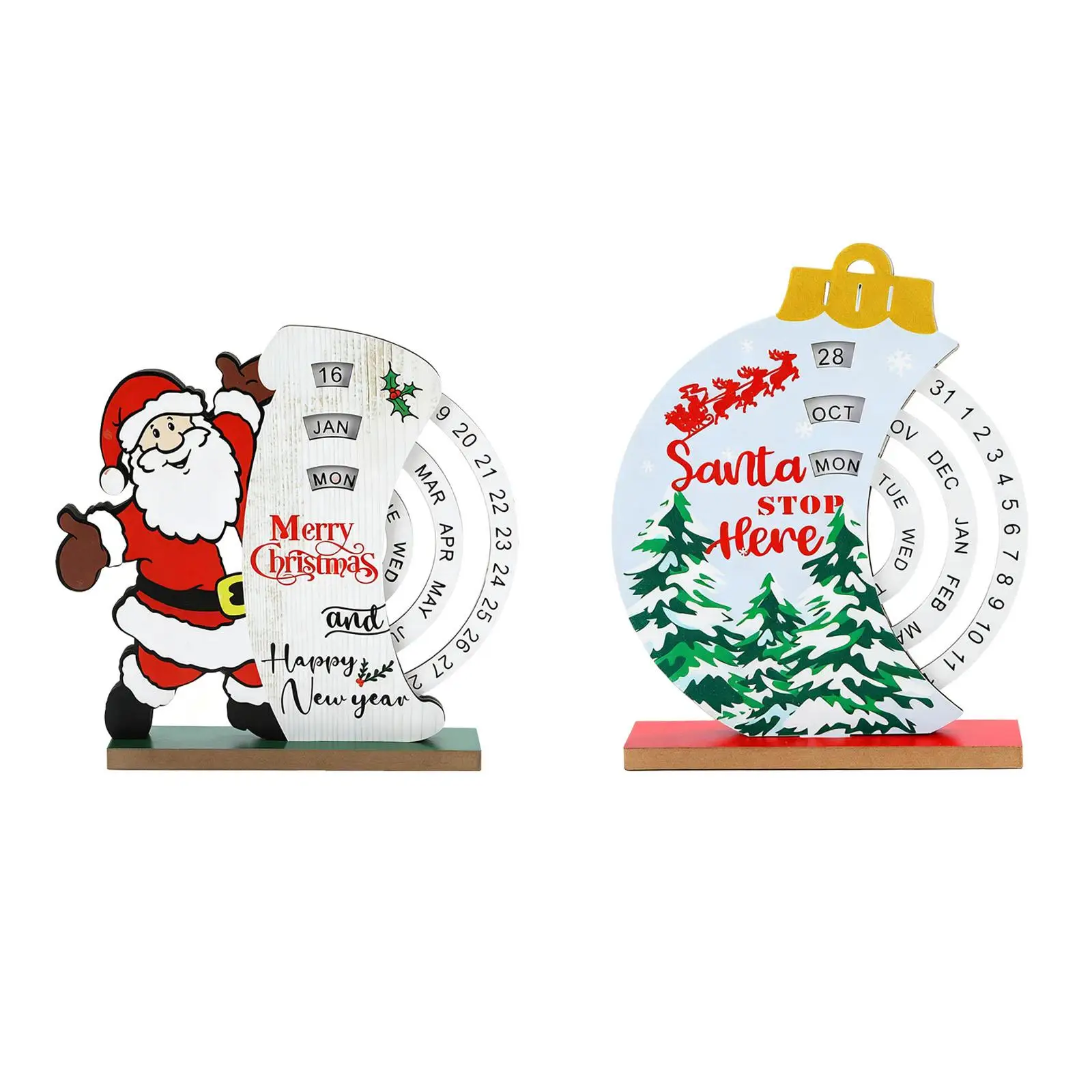 Calendario de cuenta regresiva de Navidad, fecha, mes, mesa de día laborable, decoración navideña, calendario de Adviento Manual para dormitorio y oficina - imagen 3