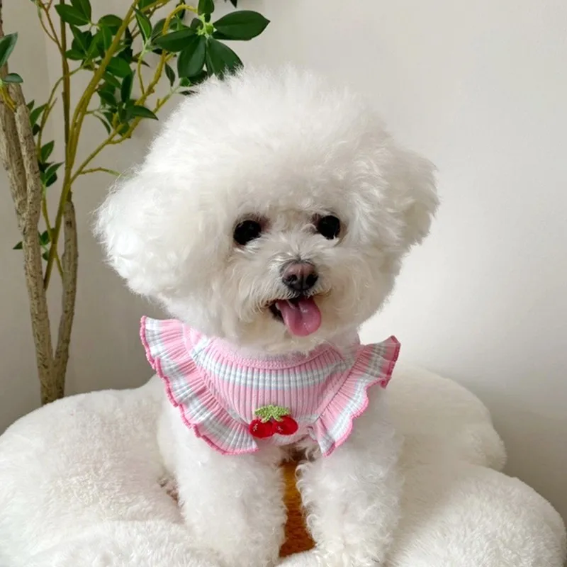 Camisa a rayas cerezas para perro pequeño Chihuahua y Bichón - imagen 4
