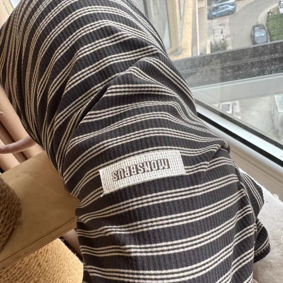 Camisa de algodón grueso gris oscuro de cuello alto para gato Abrigo de rayas suaves y cálidas de invierno para mono abisinio Sphynx Cat Otoño Primavera - imagen 3