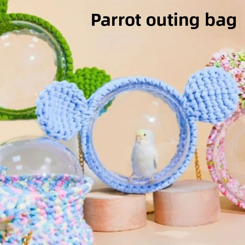 Bolso cruzado transparente para mascotas pequeñas, bolsa portátil cálida para caminar con pájaros y hámster, productos de nidos de viaje para mascotas, accesorios