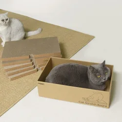 Tablero rascador de cartón ondulado para gatos con repuesto interno