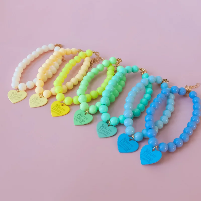 Collar de perlas para mascotas, Collar de corazón de princesa para perro, Collar para gato, joyería, accesorios bonitos para cachorros, cadena para perro, joyería de boda para Chihuahua - imagen 4