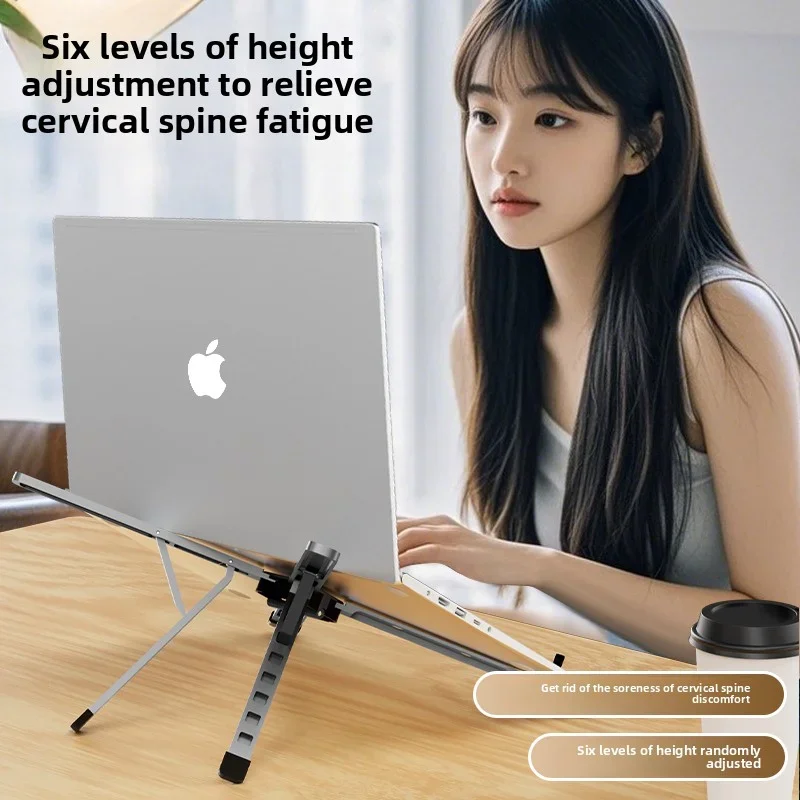 Soporte plegable para ordenador portátil N3 de aleación de zinc, altura ajustable de 6 niveles para tabletas y portátiles de 10-17,3 pulgadas, ligero