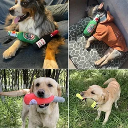 Juguete para perros masticable con peluche sonoro y limpieza dental