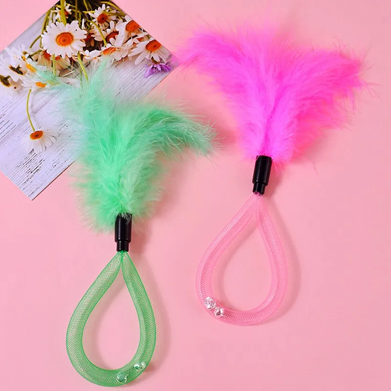 Juguetes para gatos, palos de plumas, 2 uds., juego de juguetes interactivos para gatos, juguetes de plumas con campana para gatos, red elástica, juguete para gatos, suministros para mascotas - imagen 5