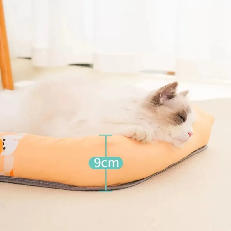 Estera refrescante transpirable de verano para mascotas, almohadilla para dormir tejida de mimbre para gatos, suministros de disipación de calor para cachorros y gatitos, estera de cama cómoda para perros - imagen 2