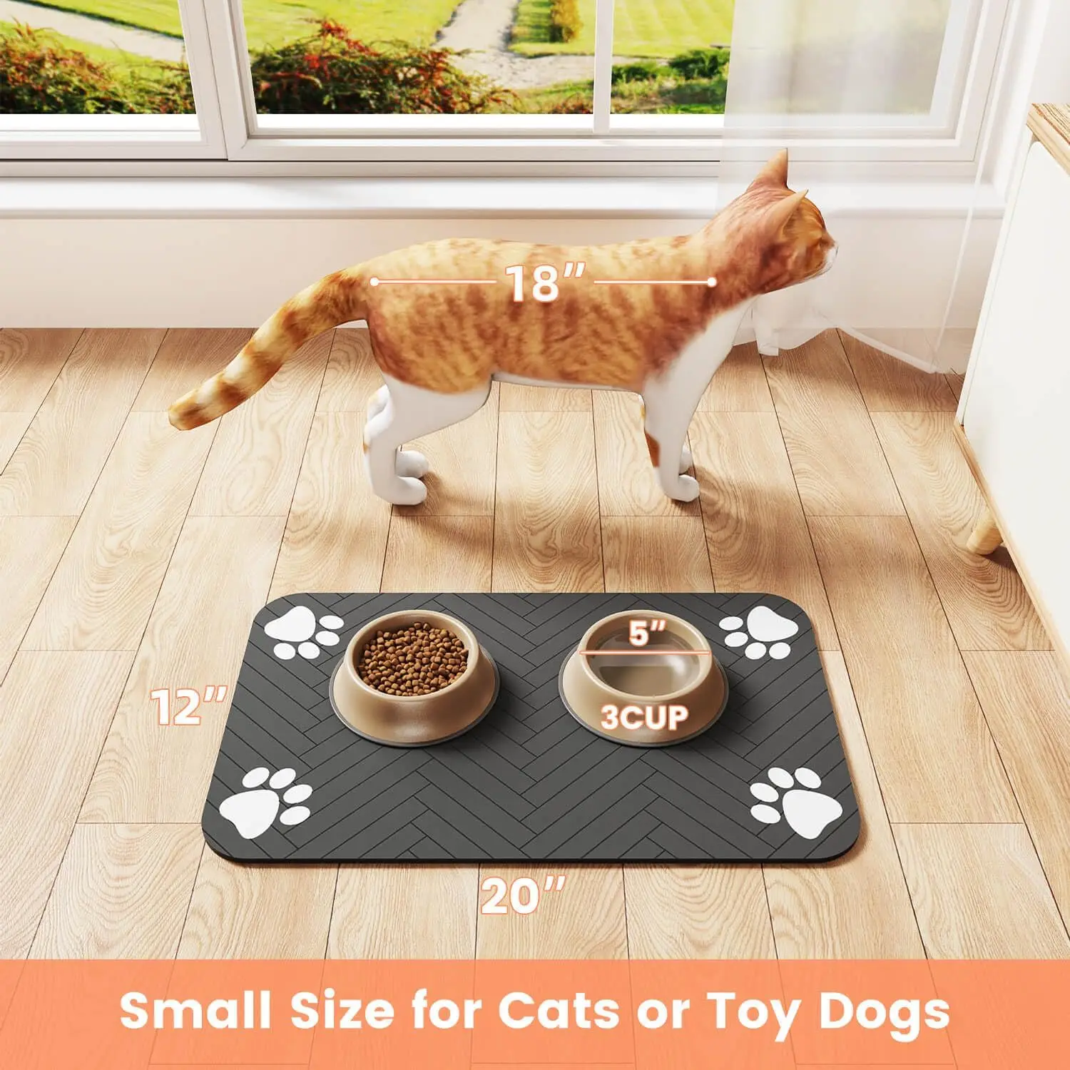 Alfombrilla absorbedora para bowls de perro y gato – Secado rápido - imagen 5