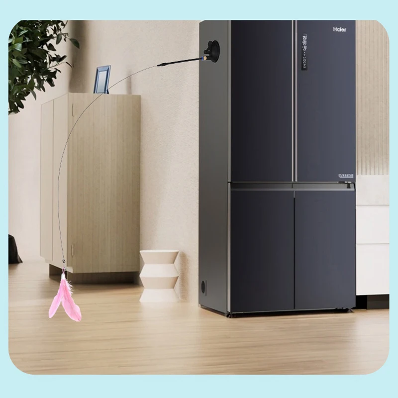 Juguetes para gatos, varita de plumas, juguete interactivo para gatitos con súper ventosa, reemplazos de plumas desmontables - imagen 2