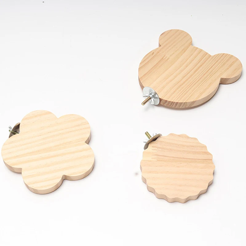 Perchas redondas de madera con forma de flor para mascotas, plataforma de juguete para loros y pájaros, estante de pie, rama de hámster, jaula para pájaros, tablero de estación para mascotas - imagen 5