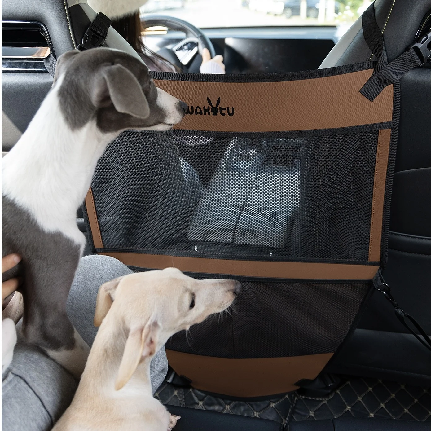 Barrera para coche para mascotas, divisor de malla, ajuste Universal ajustable, malla resistente, barrera de red transpirable para perros/gatos, fácil de limpiar