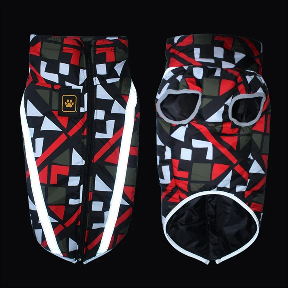 Ropa para perros de otoño e invierno, chaqueta impermeable con grafiti para mascotas para perros medianos y grandes, chaquetas para exteriores Doberman Pinscher Weimaraner - imagen 4