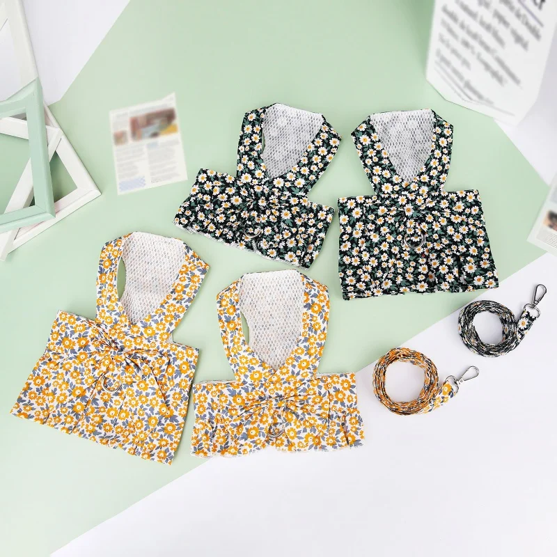 Tabla de tallas del vestido de verano para perro pequeño con medidas de pecho y espalda