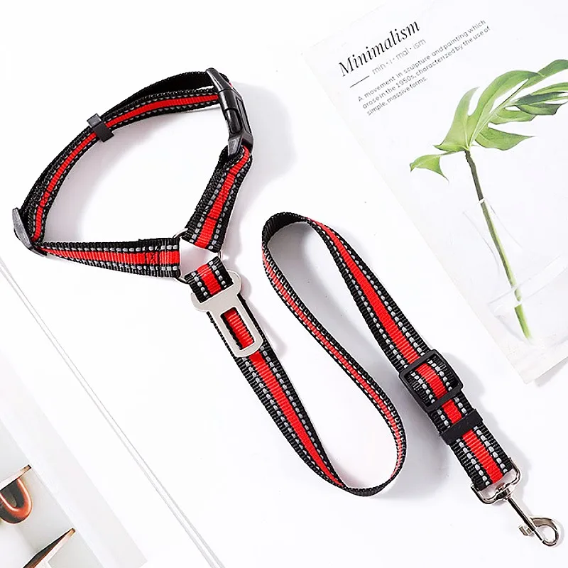 Correa de asiento ajustable para perro, correa reflectante de tracción para coche, productos para mascotas de viaje - imagen 5