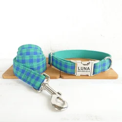 Collar identificativo con placa y correa para perro – Grabado nombre incluido