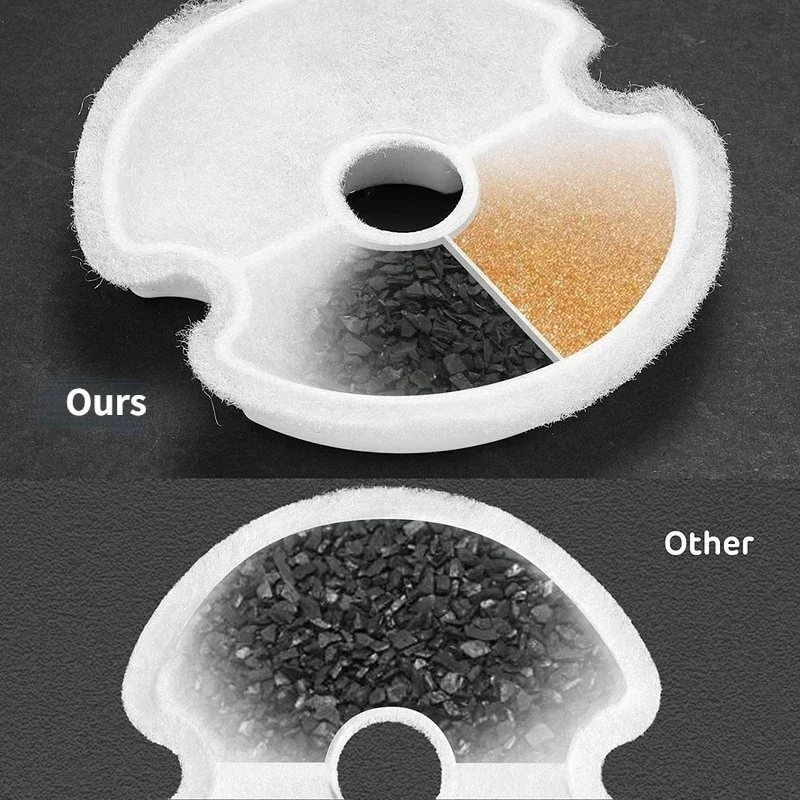 Fuente de agua, filtros y espumas de repuesto de carbono para bebedero de gato de acero inoxidable 304, 4 paquetes de filtros, suministros para mascotas - imagen 3