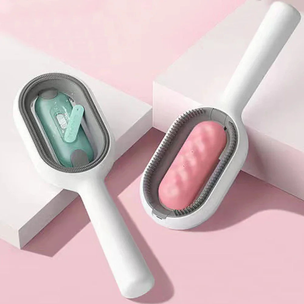 Cepillo para gatos, cepillo removedor de pelo largo para perros y gatos, peine de silicona para el cuidado de mascotas con toallita y tanque de agua, accesorios para productos para mascotas - imagen 2