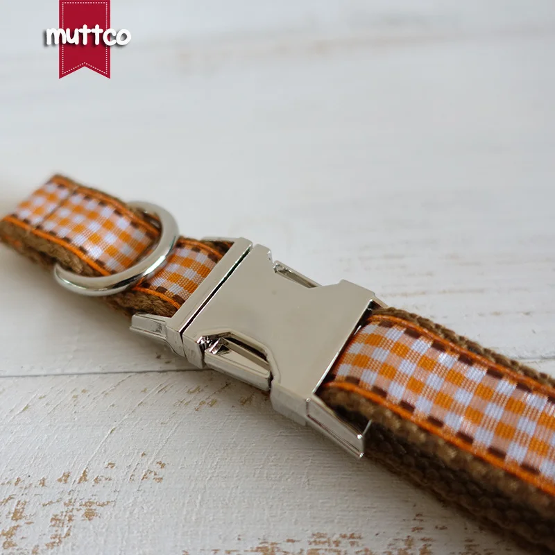 MUTTCO vende al por menor collar de estilo inglés THE BROWN PLAID collar de perro 5 tamaños UDC013 - imagen 3