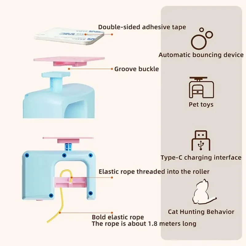 Juguete interactivo para gatos, palo de burla, pájaro volador eléctrico automático, juguete para gatos, juguetes para aliviar el estrés para gatos - imagen 4
