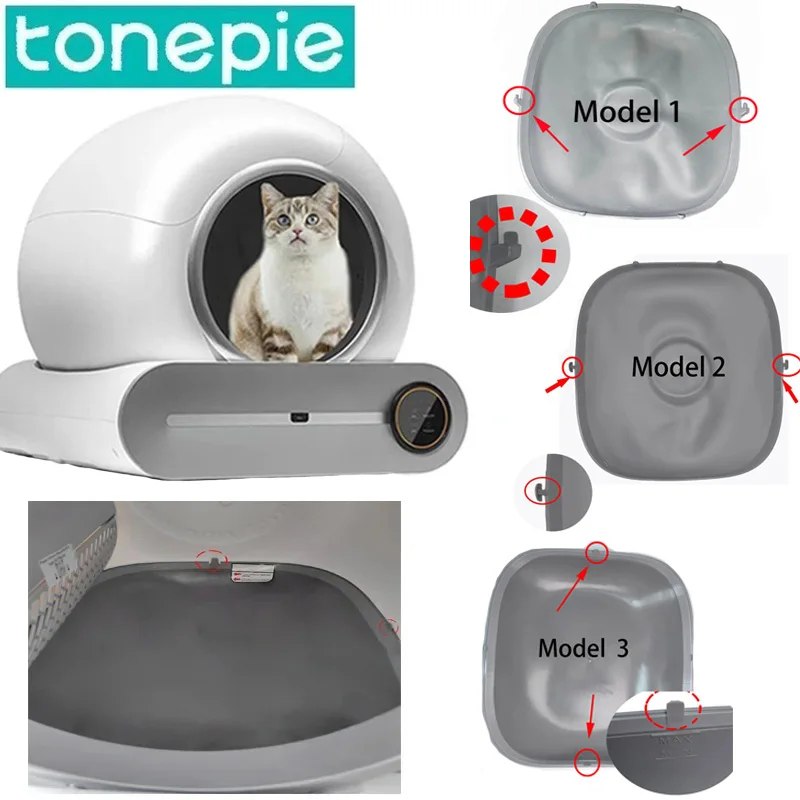 Cápsula inferior de contenedor para Tonepie Ti Pro, accesorios automáticos para caja de arena para gatos, almohadilla de silicona, almohadilla para arena para gatos, bolsa de recolección de basura
