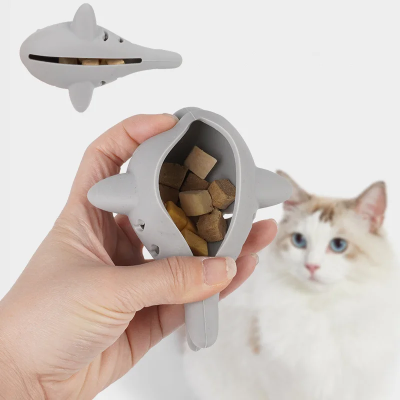 Juguete interactivo de comida con fugas para gatos, juguetes para masticar de silicona para gatos, juguete de limpieza de dientes de gatito resistente a mordeduras, juguete para mascotas en forma de pez, accesorios para gatos - imagen 2