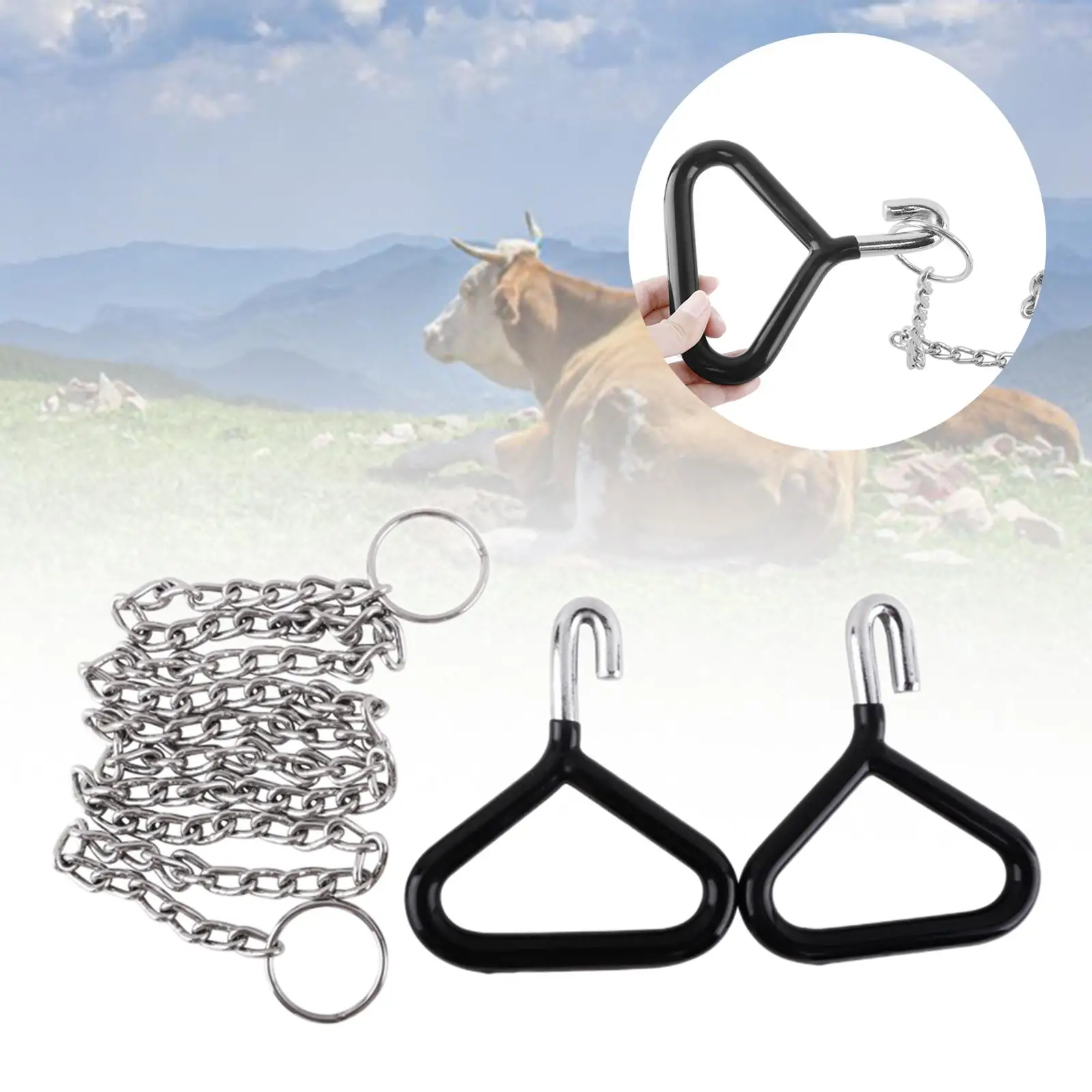 Cow Ob Apparatus Leg Catch Kit Wide Application Rust Proof Heavy-duty 2 Handle Veterinary Instruments for Dairy Farm Rancher Cow Ob Apparatus Leg Catch Kit Wide Application Rust Proof Heavy-duty 2 Handle Veterinary Instruments for Dairy Farm Rancher