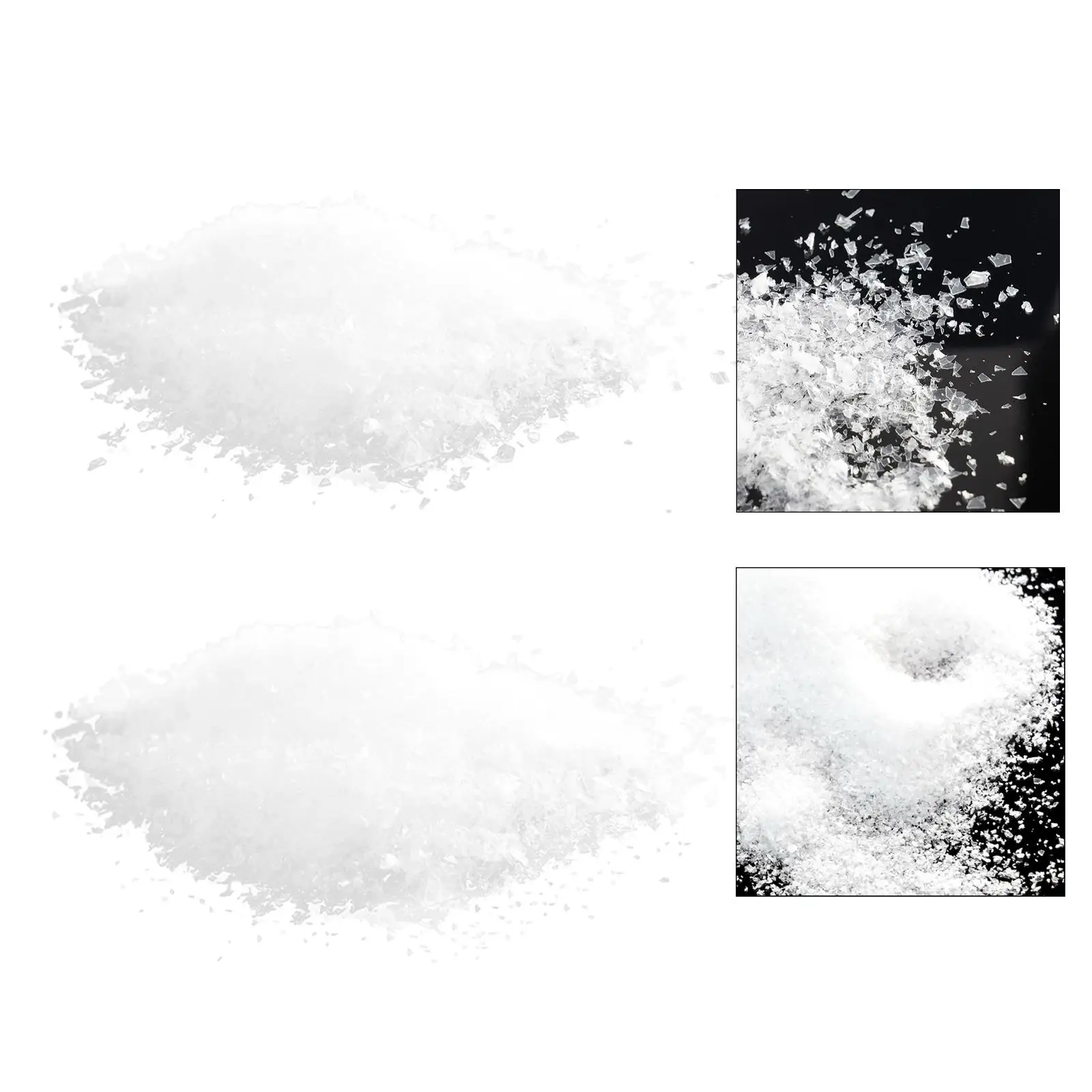 Polvo flocado de nieve, modelo artesanal DIY, copos de nieve artificiales realistas para paisajes y fotografía de invierno