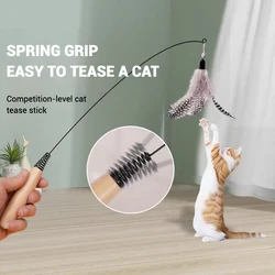 Varita de plumas para gatos con campana - Juguete de caza divertido