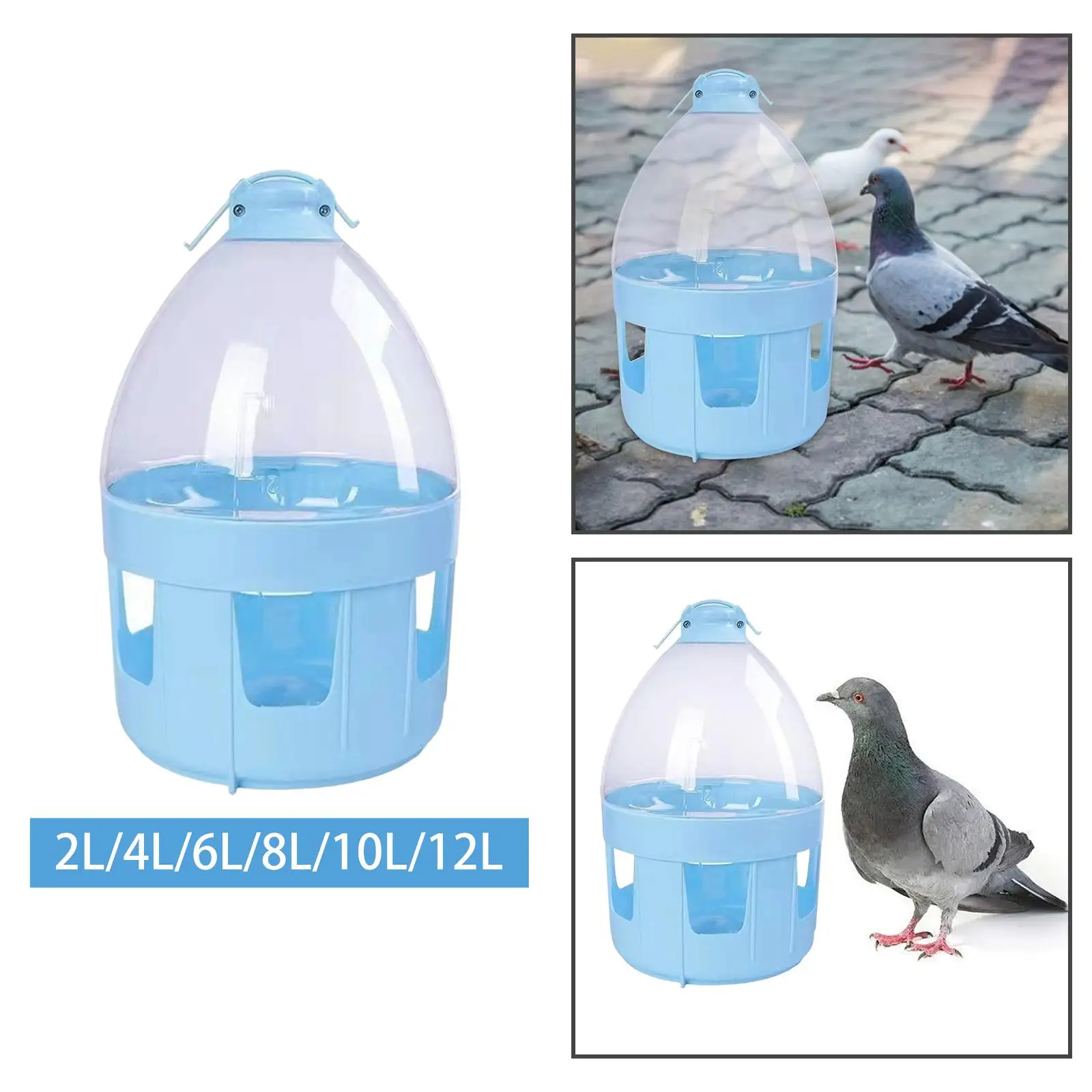 Alimentador de agua automático para palomas, accesorios, alimentador de palomas colgante, bebedero para codorniz, pato, periquito, canario al aire libre - imagen 4