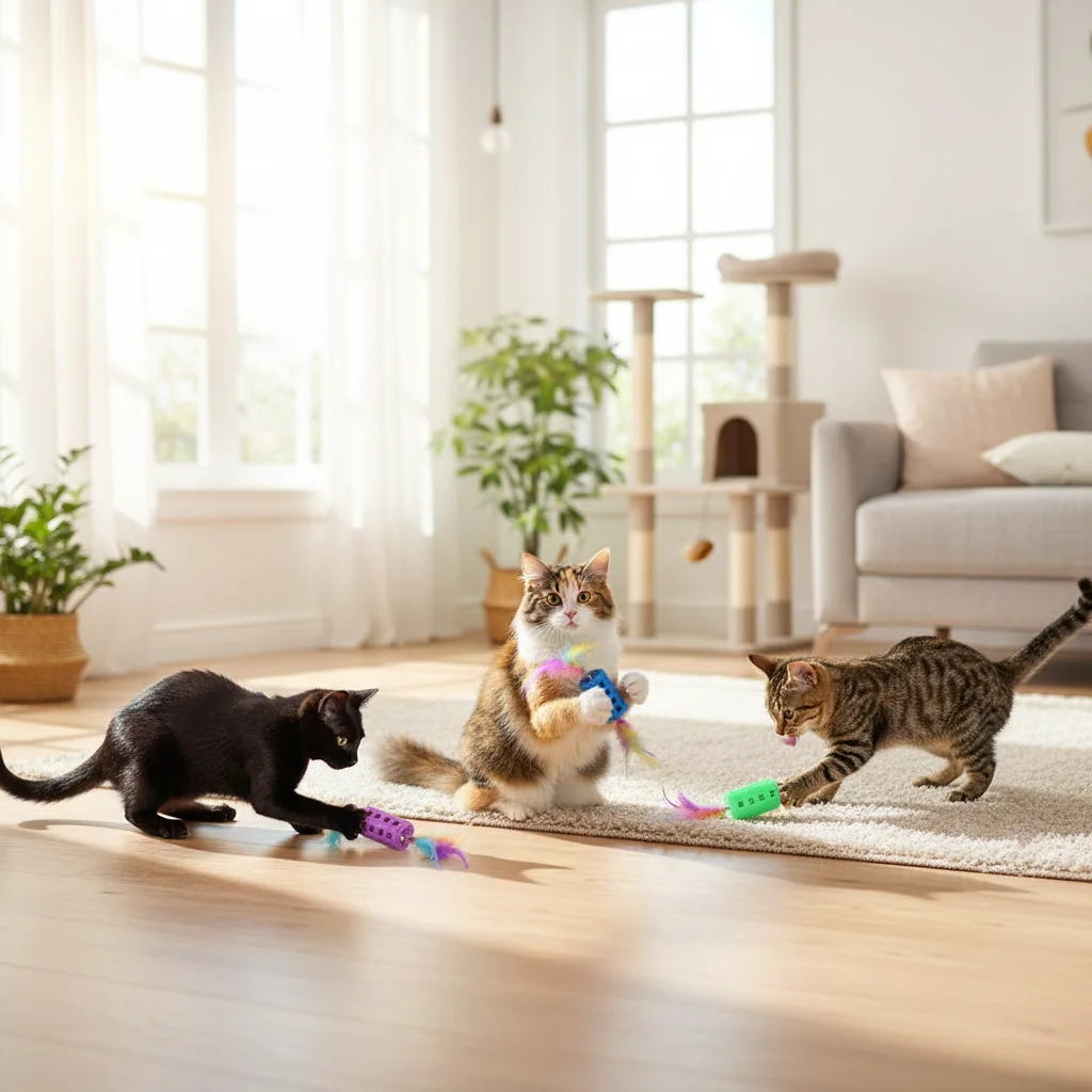 Varita de plumas con campana para gatos – Juguete interactivo contra el hastío - imagen 3
