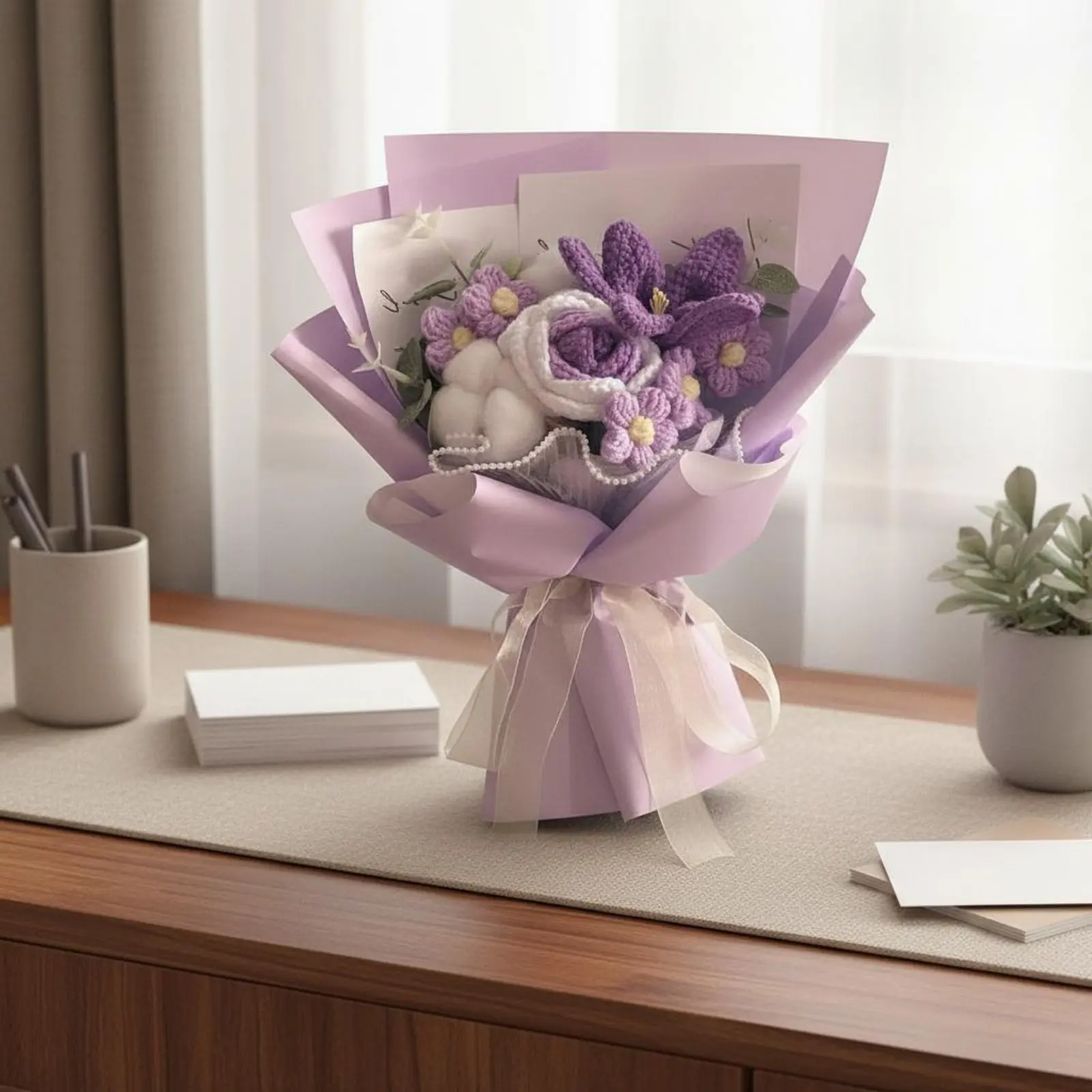 Arreglo floral de hilo duradero sin mantenimiento para gatos y perros - imagen 3