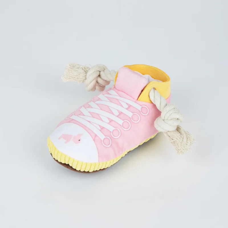 Zapatillas de juguete para perros suaves y resistentes a mordeduras, zapatos de juguete molares, modelo de perro, juguetes de comida ocultos para morder - imagen 5