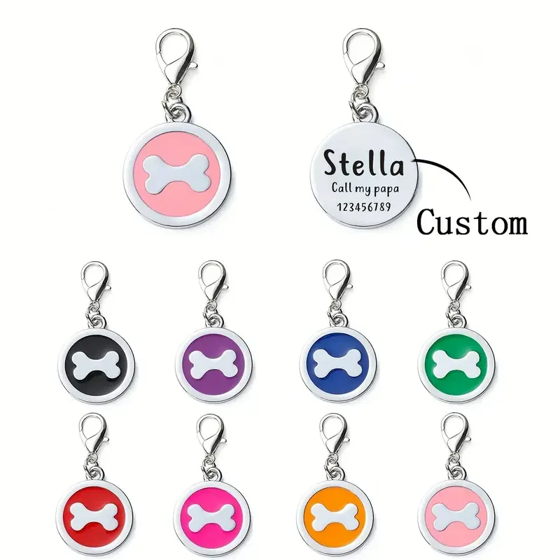 Placa de identificación para perro – Etiqueta colgante metálica