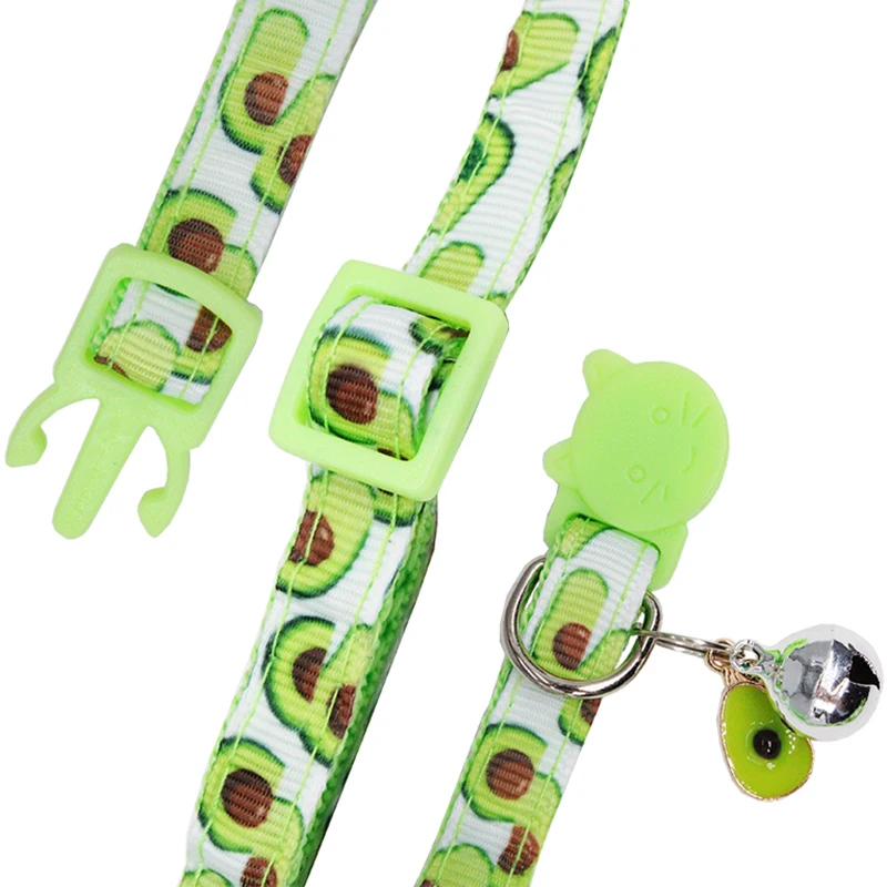 Personalized Nylon Cat Collar Fruits Pattern Bell Adjustable Kitten Safety Accessories Breakaway ID Tag Small Necklace Puppy - imagen 5