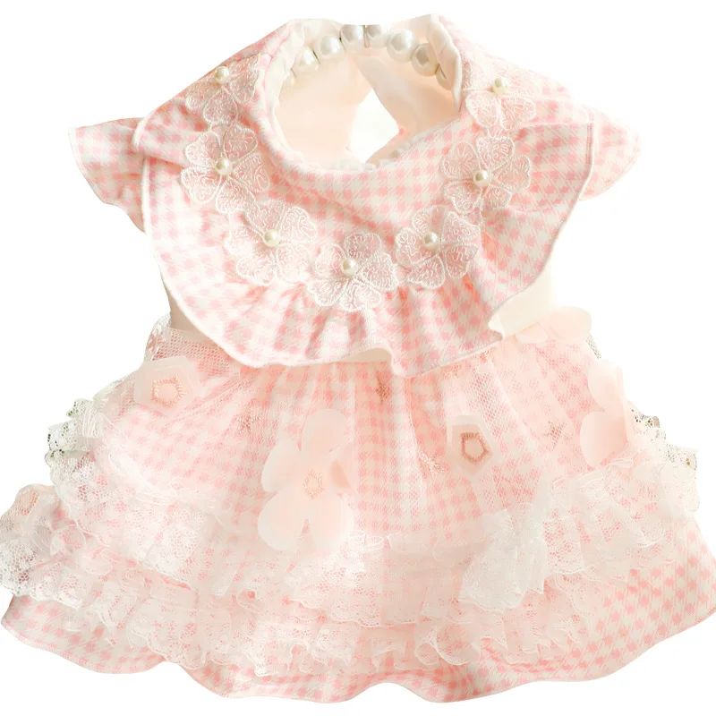 Vestido de princesa fino de primavera y verano para gatos, perros, estilo Lolita con diseño de flores en 3d, Bichons, Chihuahuas, ropa - imagen 5