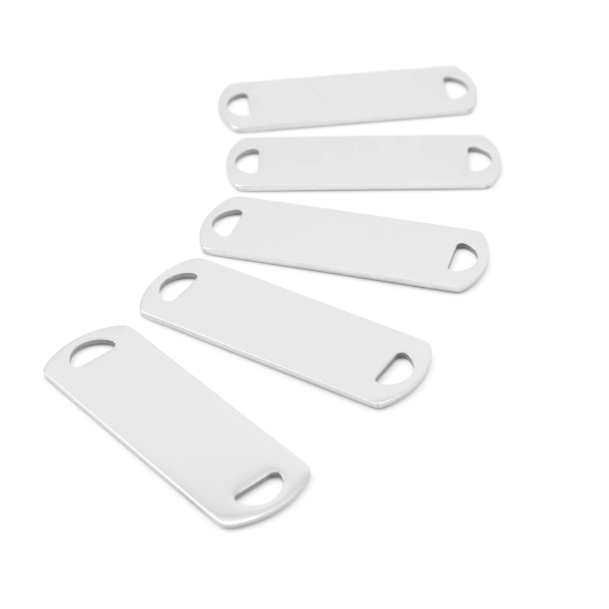 100 Uds. Colgante de Collar en blanco con espejo de acero inoxidable, etiqueta de personalidad grabada con láser, joyería de identidad para perro, decoración de moda - imagen 4