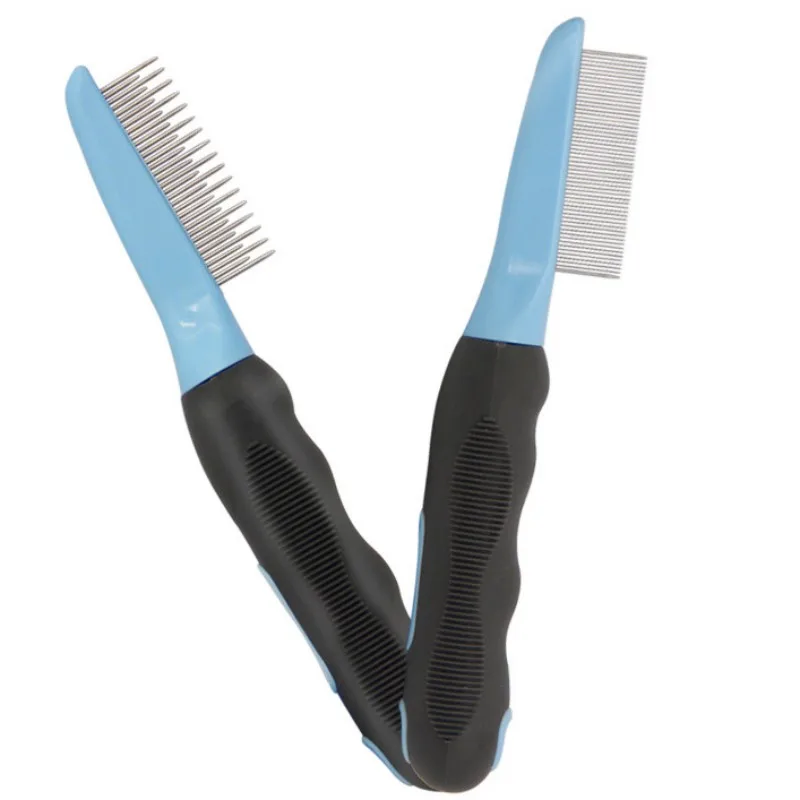 Peine de acero inoxidable para masaje de gatos, cepillo para quitar el pelo de mascotas, peines de apertura anudados - imagen 2